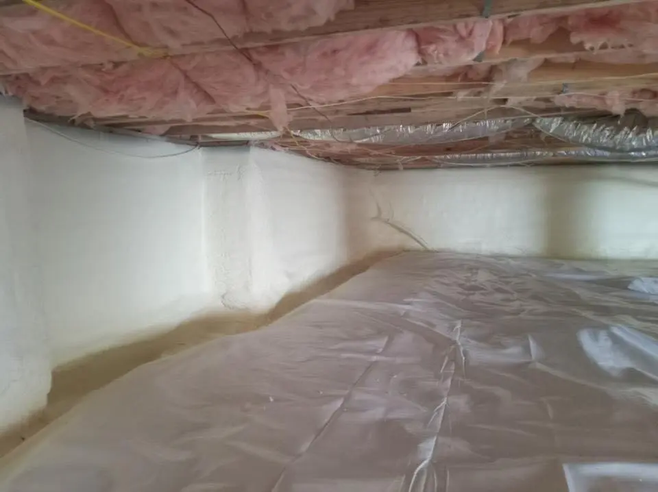 Crawl space encapsulation with closed-cell spray foam for Spray Foam Roofing in Holly Ridge